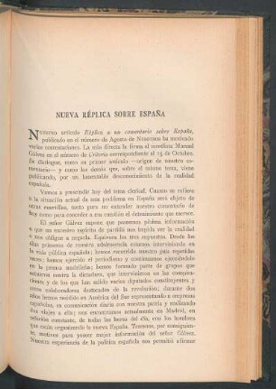 Nueva réplica sobre España