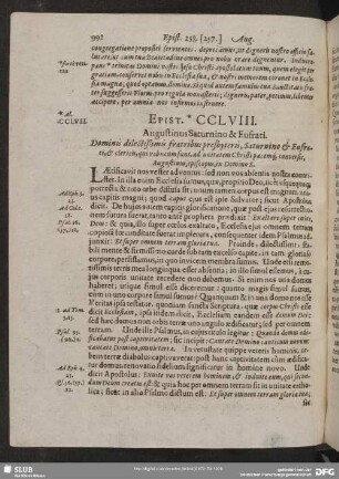 Epist. CCLVIII. Augustinus Saturnio & Eufrati