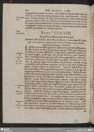 Epist. CCLVIII. Augustinus Saturnio & Eufrati