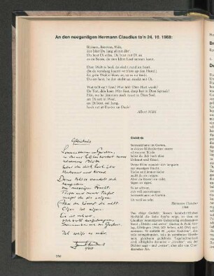 An den neegentigen Hermann Claudius to'n 24.10.1968: