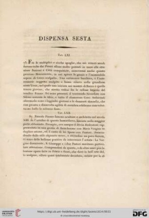 Dispensa sesta