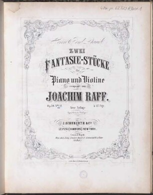 Zwei Fantasie-Stücke : für Piano u. Violine ; op. 58, 1. 15 S. - Pl.Nr. 2638