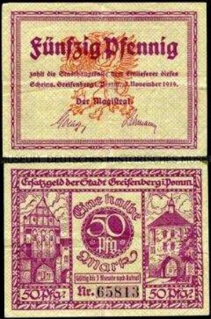 Greifenberg, Notgeld 50 Pfennig