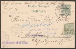 Postkartendiktat an Friedrich Spitta : 03.08.1900