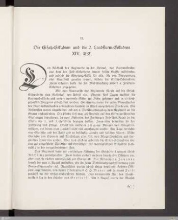 II. Die Ersatz-Eskadron und die 2. Landsturm-Eskadron XIV. A.K.