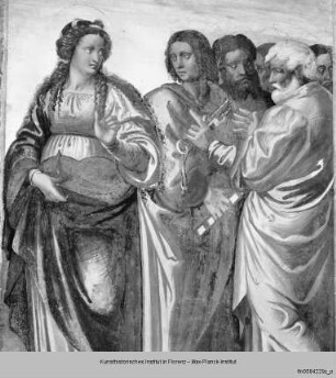 Szenen aus dem Leben der Heiligen Maria Magdalena : Die Heilige Maria Magdalena mit dem Heiligen Petrus und anderen Aposteln