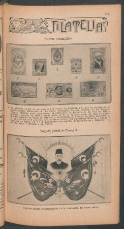Nuevas estampillas [y] Tarjeta postal de Turquía : Filatelia