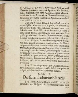 Cap. III. De forma chartæ blancæ.