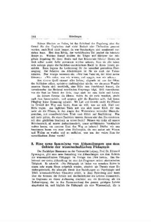 Eine neue Sammlung von Abhandlungen aus dem Gebiete der wissenschaftlichen Pädagogik