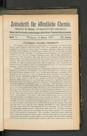 Heft V. Weimar, 8. März 1897