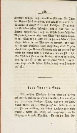 Lord Byron's Ende