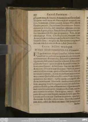 Epist. XCIII. Heinsbergam. Petro Streithageno, V. C. & Canonico.