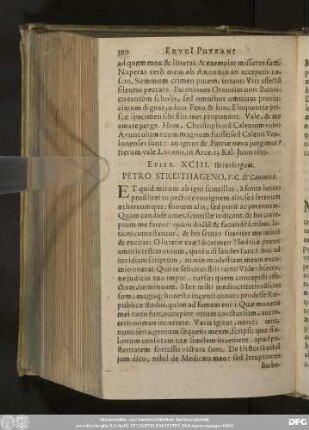 Epist. XCIII. Heinsbergam. Petro Streithageno, V. C. & Canonico.