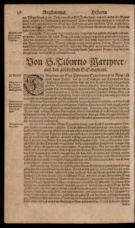 Von S. Tiburtio Martyrer/ ...