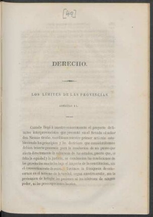 Los límites de las provincias. - [Continuación] : Derecho.