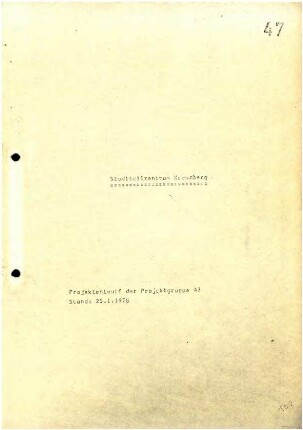 Projektkommissionsbericht Nr. 47:               Projektentwurf für ein Stadtteilzentrum im Rahmen von "Strategien für               Kreuzberg"