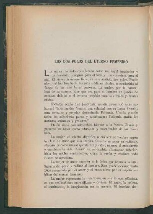Los dos polos del eterno femenino
