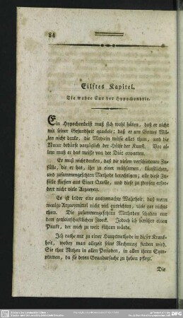 Eilftes Kapitel. Die wahre Cur der Hypochondrie