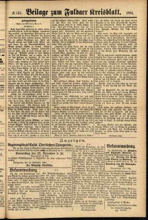 Zweite Ausgabe vom Samstag, den 17. November 1894.