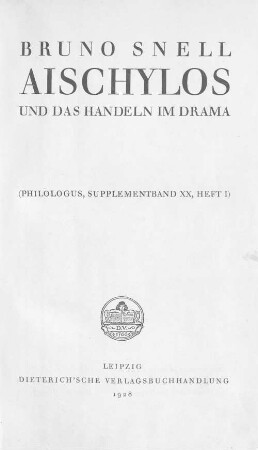 Aischylos und das Handeln im Drama