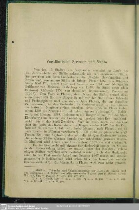 Vogtländische Strassen und Städte
