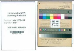 Entnazifizierung Heinrich Vormstein , geb. 08.11.1896 (Kaufm.Angestellter)
