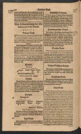 Von Erbnemmung der Gebrüdern von voller Geburt. Caput I.