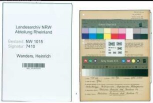 Entnazifizierung Heinrich Wanders , geb. 12.10.1900 (Gastwirt)
