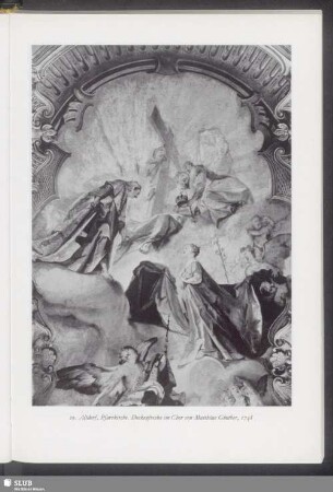 Altdorf, Pfarrkirche, Deckenfresko im Chor von Matthäus Günther, 1748