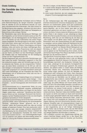 Die Gemälde des Schwabacher Hochaltars
