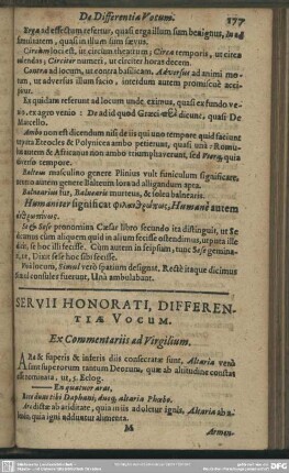 Servii Honorati, Differentiae Vocum