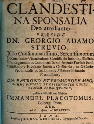 Clandestina Sponsalia