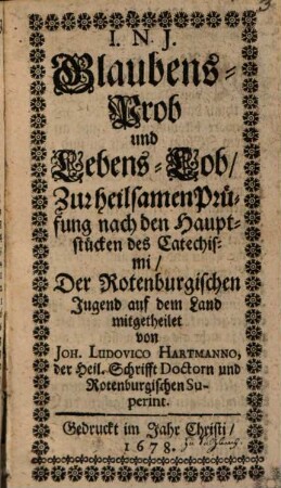 Glaubens-Prob und Lebens-Lob