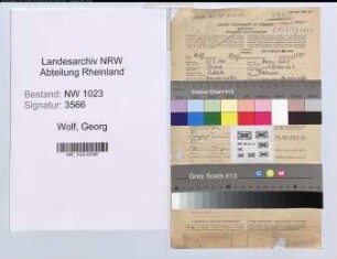 Entnazifizierung Georg Wolf , geb. 25.02.1900 (Postverwalter)