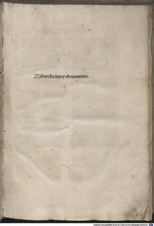 Lectura super Clementinis : mit Widmungsbrief an Petrus Cara von Jacobinus Suigus
