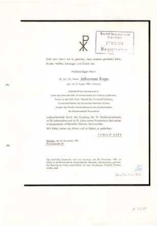 Kaps, Johannes (Dr. jur., Dr. theol.)