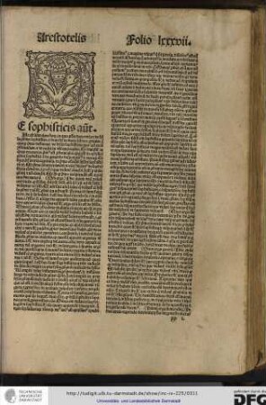 Iste est liber elenchorum, in quo philosophus determinat de syllogismo sophistico...