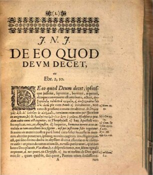 Exercitatio theol. de eo, quod Deum decet, ex Hebr. II, 10.
