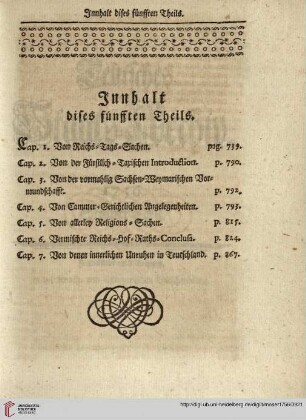Innhalt dieses fünfften Theils