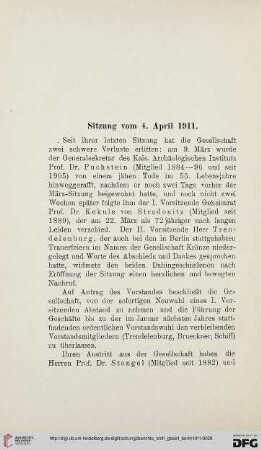 Sitzung vom 4. April 1911