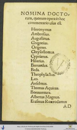 Nomina Doctorum, quorum opera in hoc commentario usus est