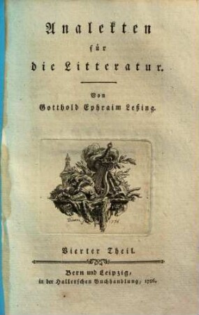 Analekten für die Litteratur, 4