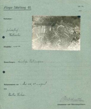 Foto deutscher Stellungen südwestlich von Wattweiler (Luftbild)