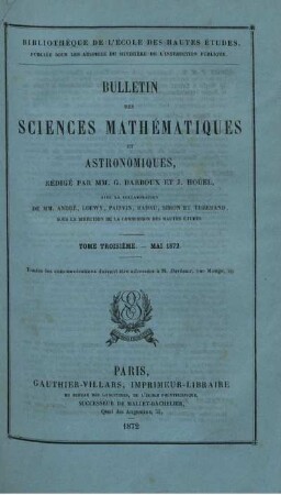Tome Troisième - Mai 1872.