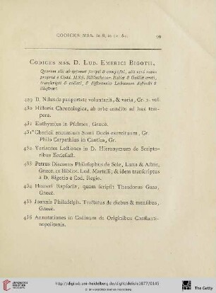 Codices Mss. D. Lud. Emercici Bigotti
