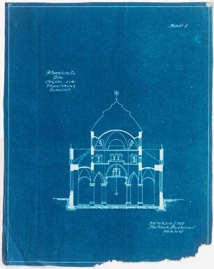 Pfarrkirche Sankt Martinus, Olpe: Querschnitt (Entwurf von Joseph Buchkremer)