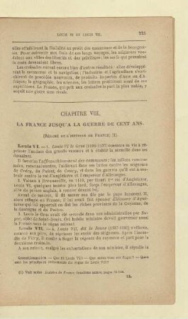 Chapitre VIII. La France Jusqu'a la guerre de Cent ans