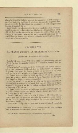 Chapitre VIII. La France Jusqu'a la guerre de Cent ans