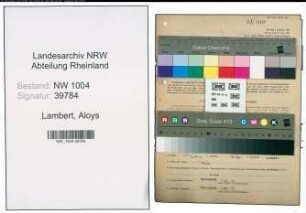 Entnazifizierung Aloys Lambert , geb. 05.02.1907 (Heizer)