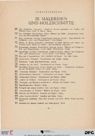 III. Malereien und Holzschnitte (Nr. 69-129)